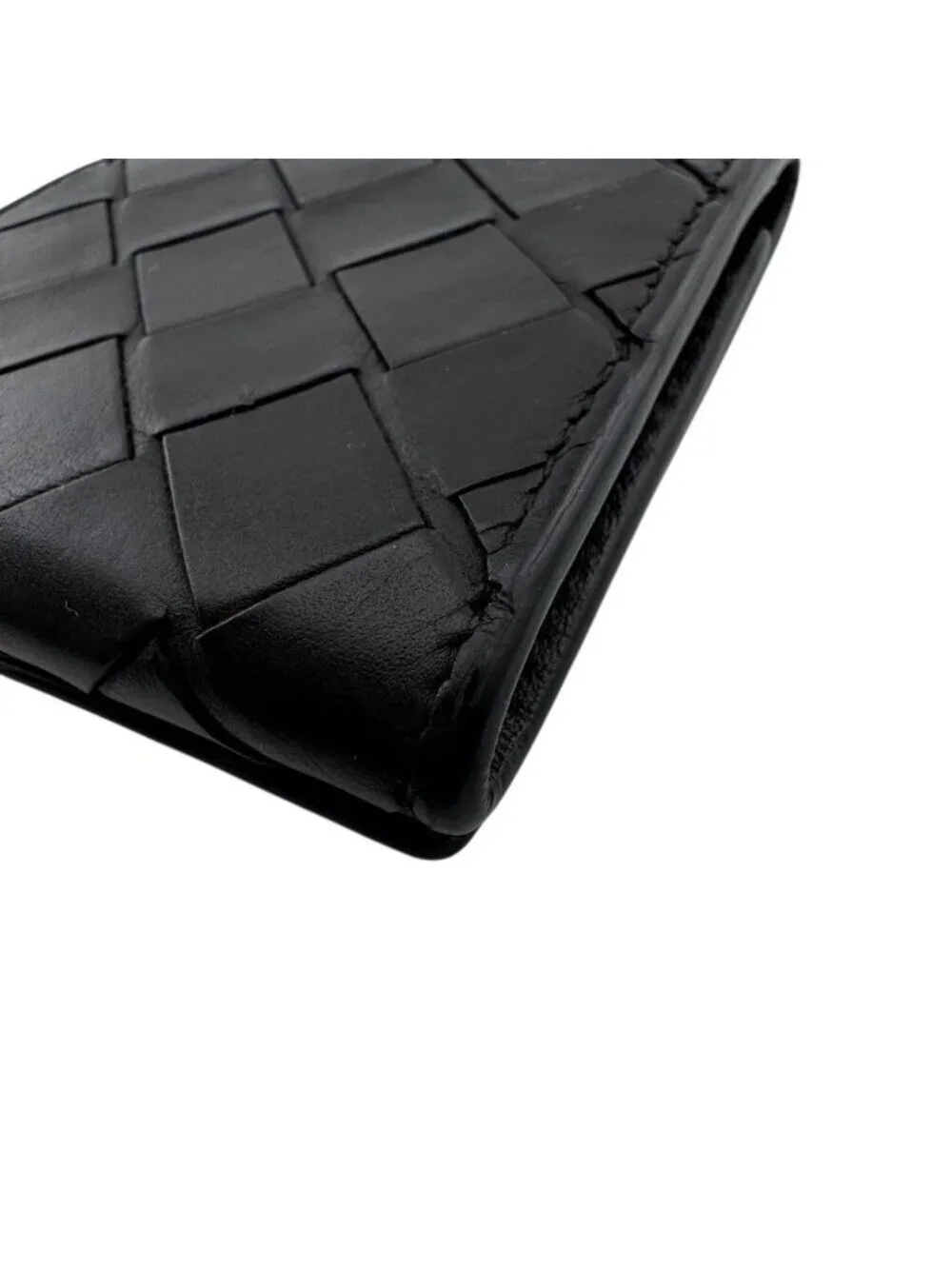 Bottega Veneta Maxi Intrecciato Leather Coin Purse Black Compact Wallet Reactive